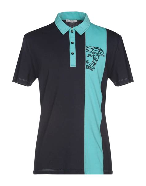 blue versace polo|versace men's polo shirt sale.